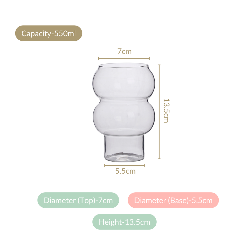 Viral Bubble Glass Tumbler Set Of 2 550ml Nestasia