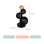 Stacked Modern Sphere Sculpture Black And Gold Nestasia