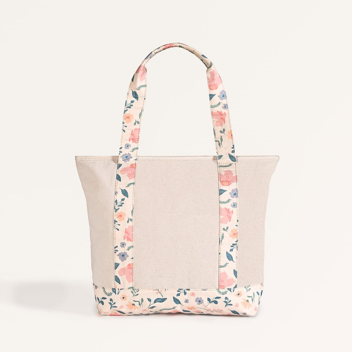 Summer Meadow Large Canvas Zipper Tote Bag Nestasia