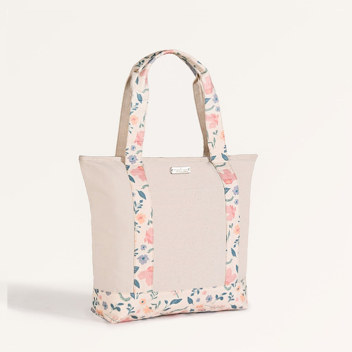 Summer Meadow Large Canvas Zipper Tote Bag Nestasia