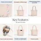 Summer Meadow Large Canvas Zipper Tote Bag Nestasia