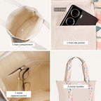 Summer Meadow Large Canvas Zipper Tote Bag Nestasia