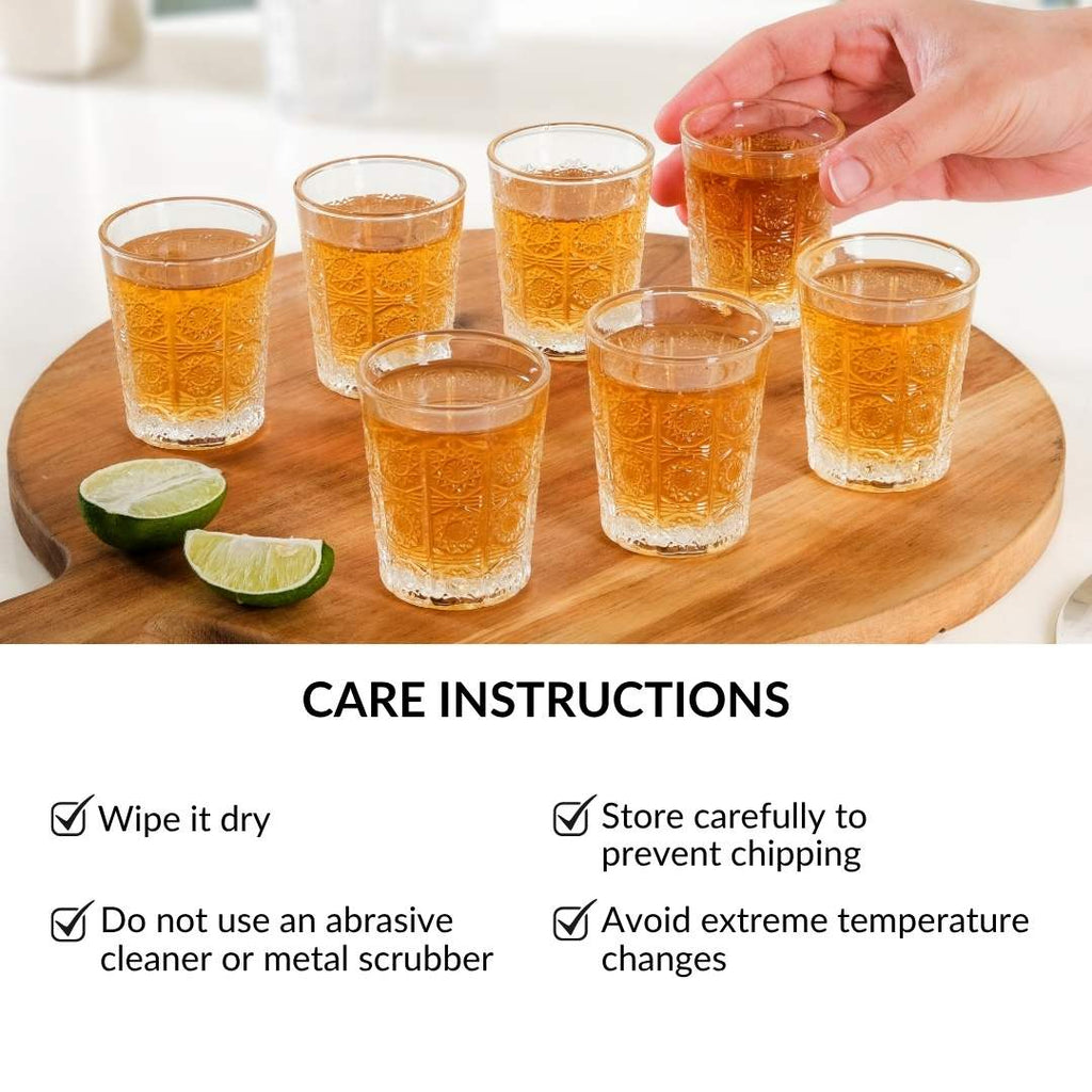 Sunburst Embossed Shot Glass Set Of 12 55ml Nestasia