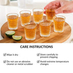 Sunburst Embossed Shot Glass Set Of 12 55ml Nestasia