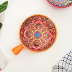 Mandala Melange Bowl With Handle Yellow 600ml Nestasia