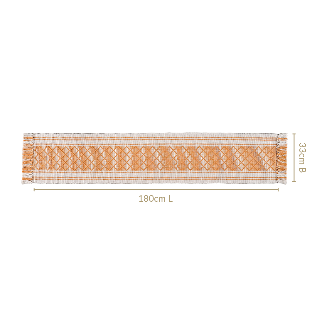 Sunloom Textured Cotton Runner With Fringes 180x33cm Nestasia