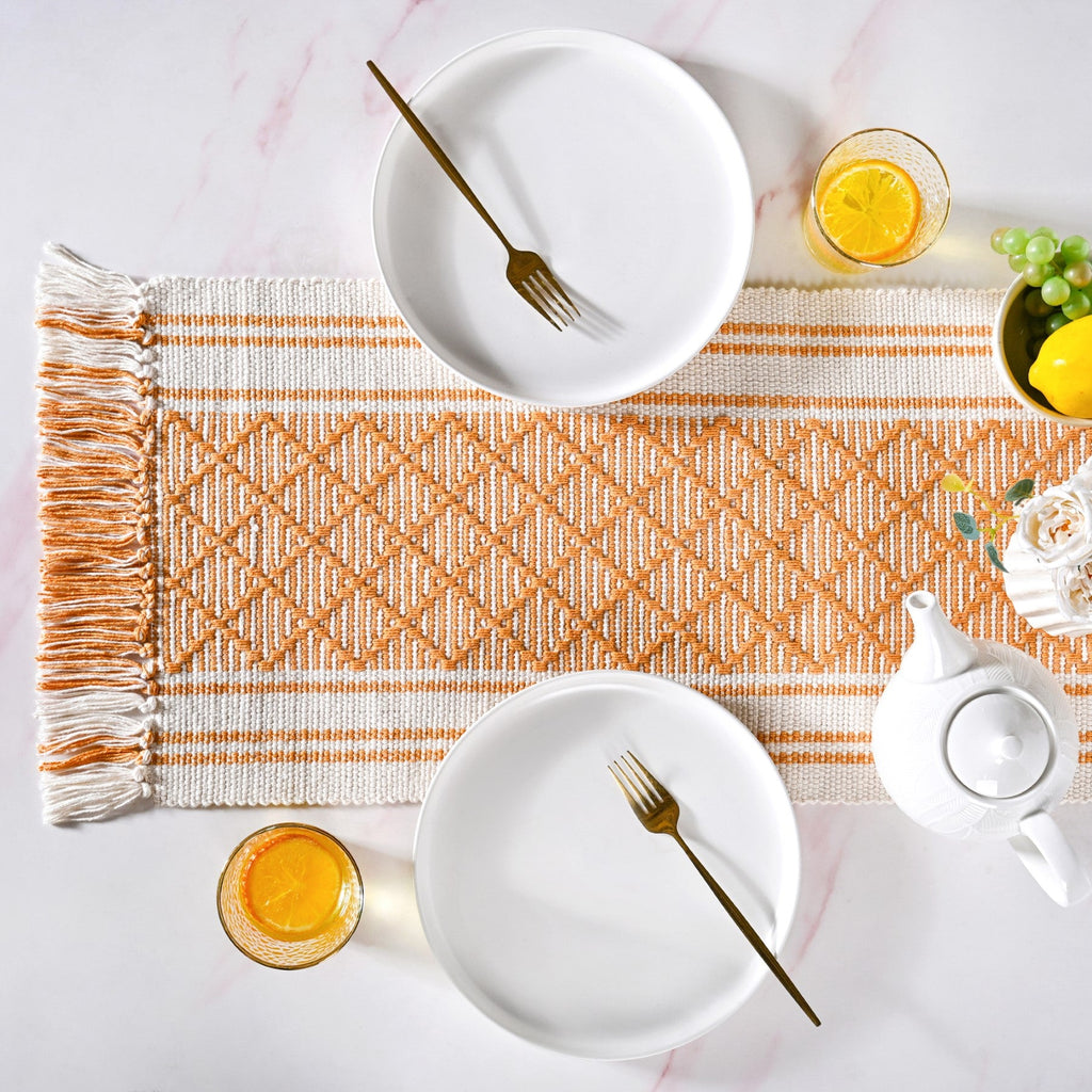 Sunloom Textured Cotton Runner With Fringes 180x33cm Nestasia