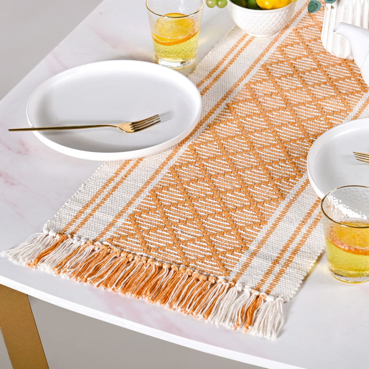 Sunloom Textured Cotton Runner With Fringes 180x33cm Nestasia