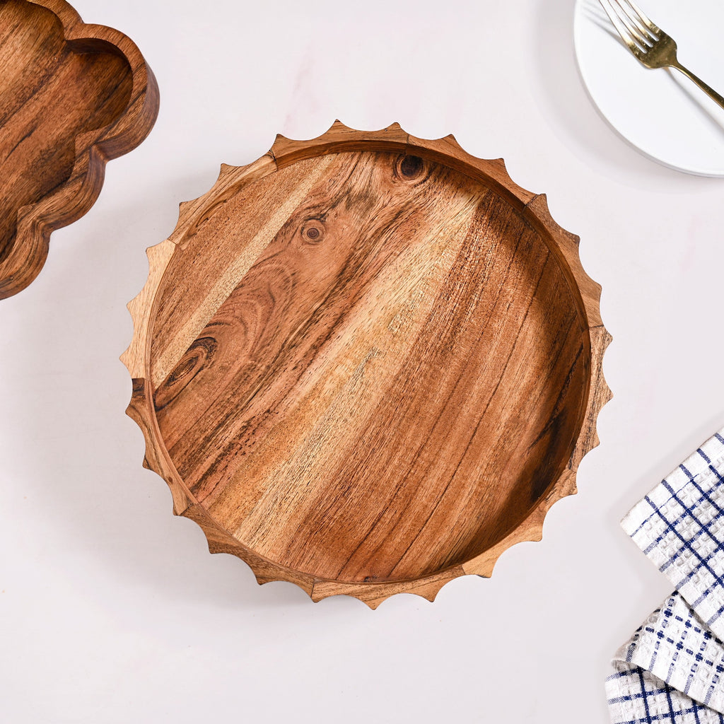 Sunshine Acacia Wood Lazy Susan 5 Inch Nestasia