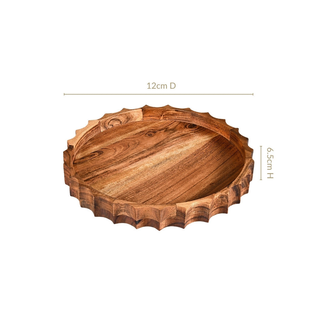 Sunshine Acacia Wood Lazy Susan 5 Inch Nestasia