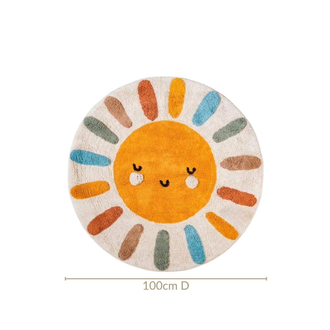 Sunshine Smile Natural Cotton Kids Rug 100cm Nestasia