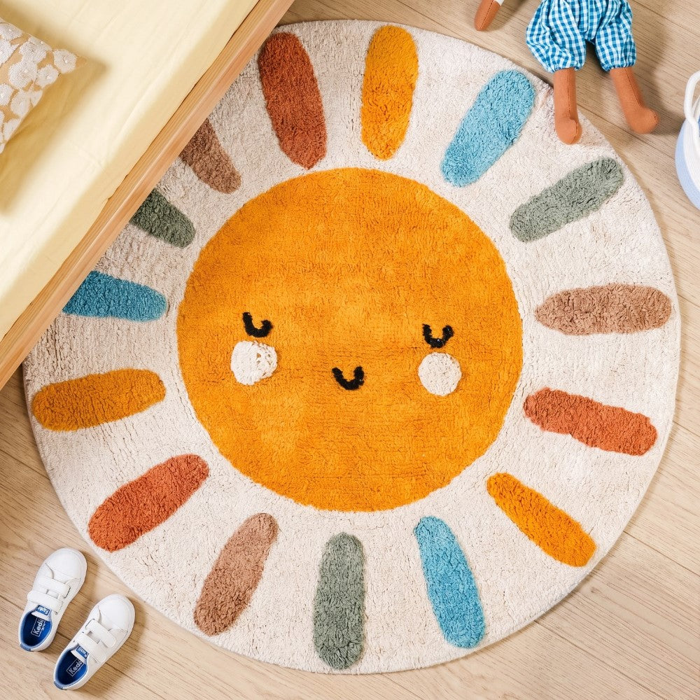 Sunshine Smile Natural Cotton Kids Rug 100cm Nestasia