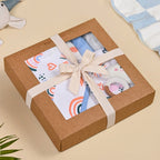 Rainbow Toddler Gift Hamper With Swaddle Towel Napkin Rattle Set Of 6 Nestasia