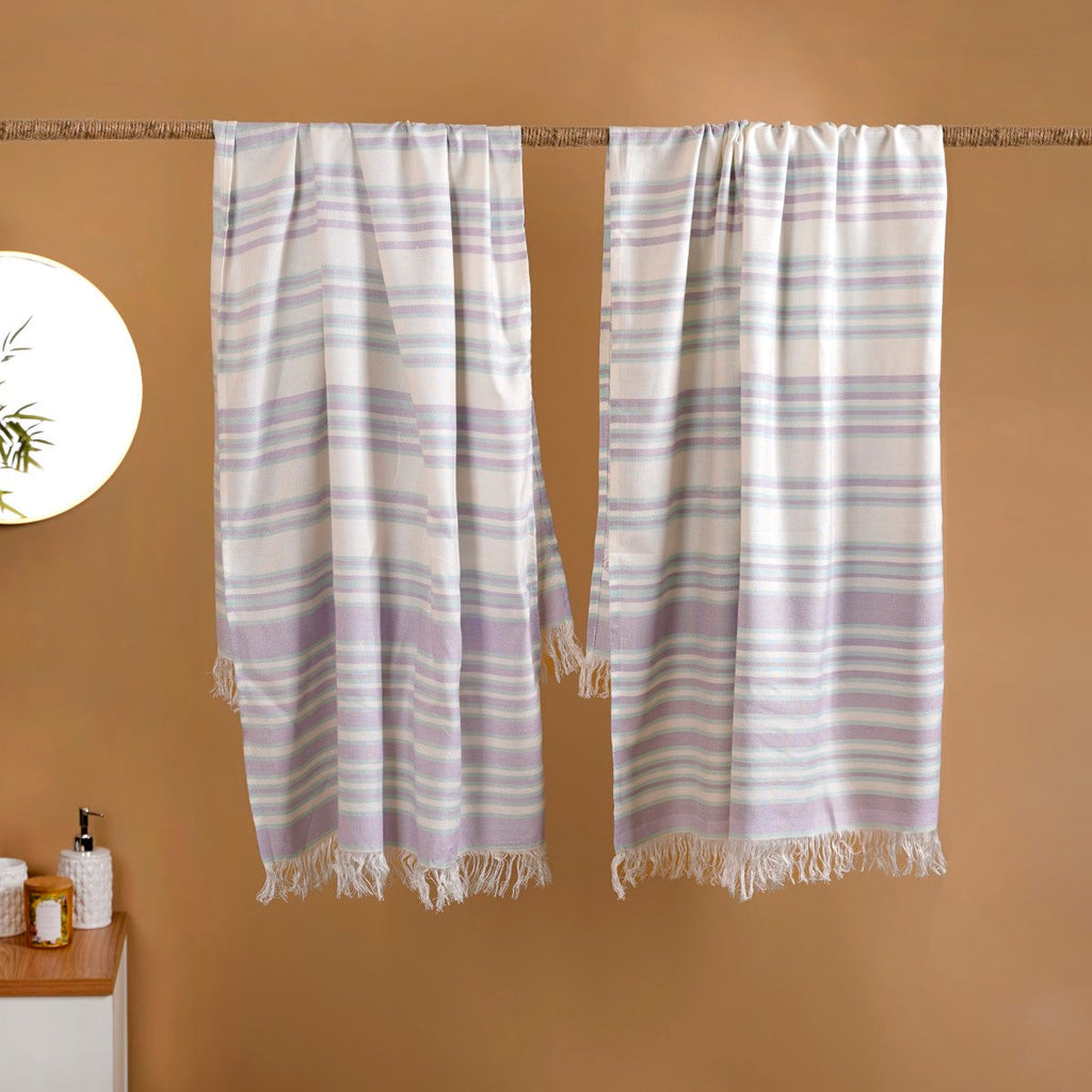 Set Of 2 Unicorn Lavender Super Soft Bamboo Towels Nestasia