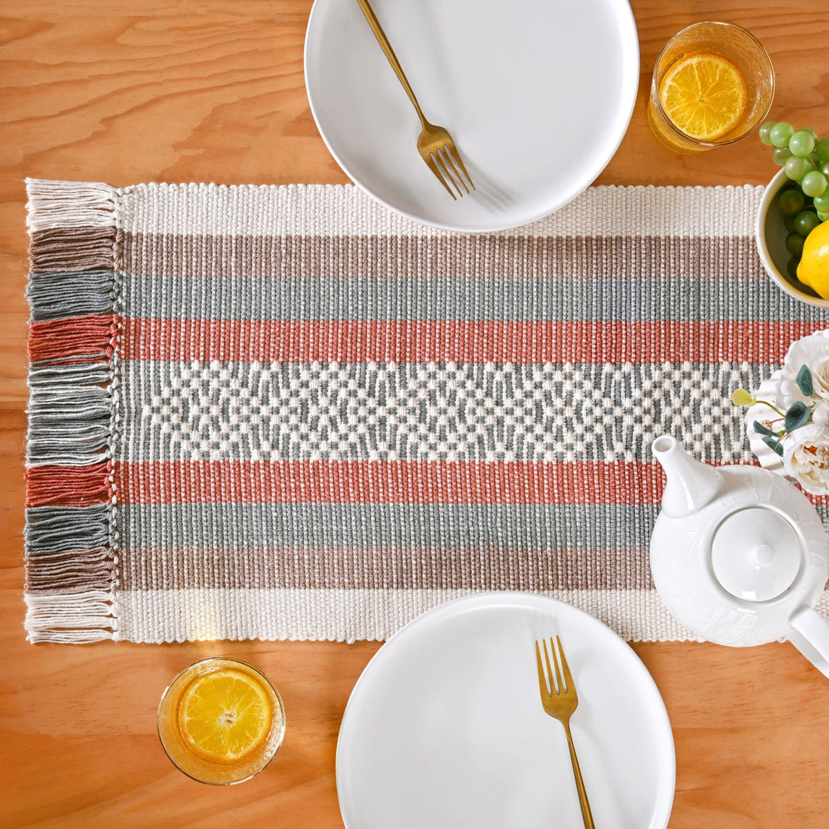 Sustainable Cotton Runner 180x33cm Nestasia