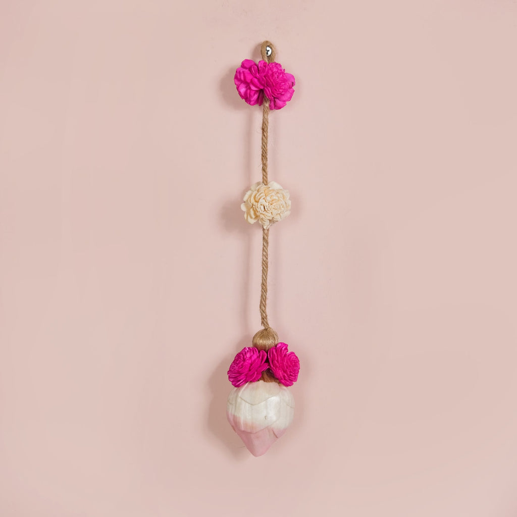 Vibrant Pink Floral Wall Hangings Set Of 15 Nestasia