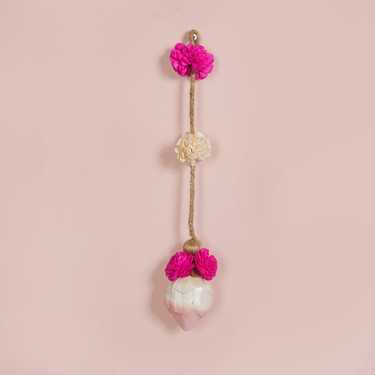 Vibrant Pink Floral Wall Hangings Set Of 15 Nestasia