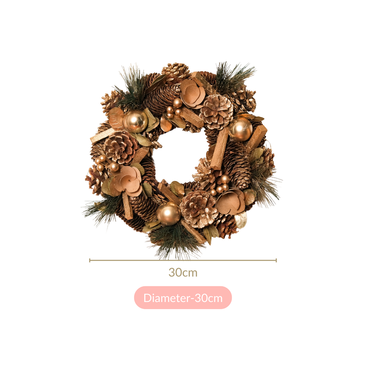 Golden Forest Sustainable Decorative Wreath Nestasia