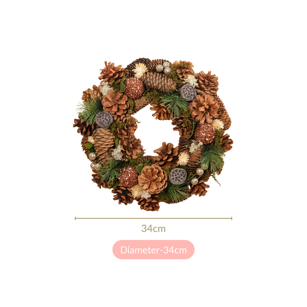 Evergreen Pine Cones Ecofriendly Decor Wreath Nestasia