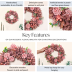 Roseate Floral Wreath For Christmas Decorations Nestasia