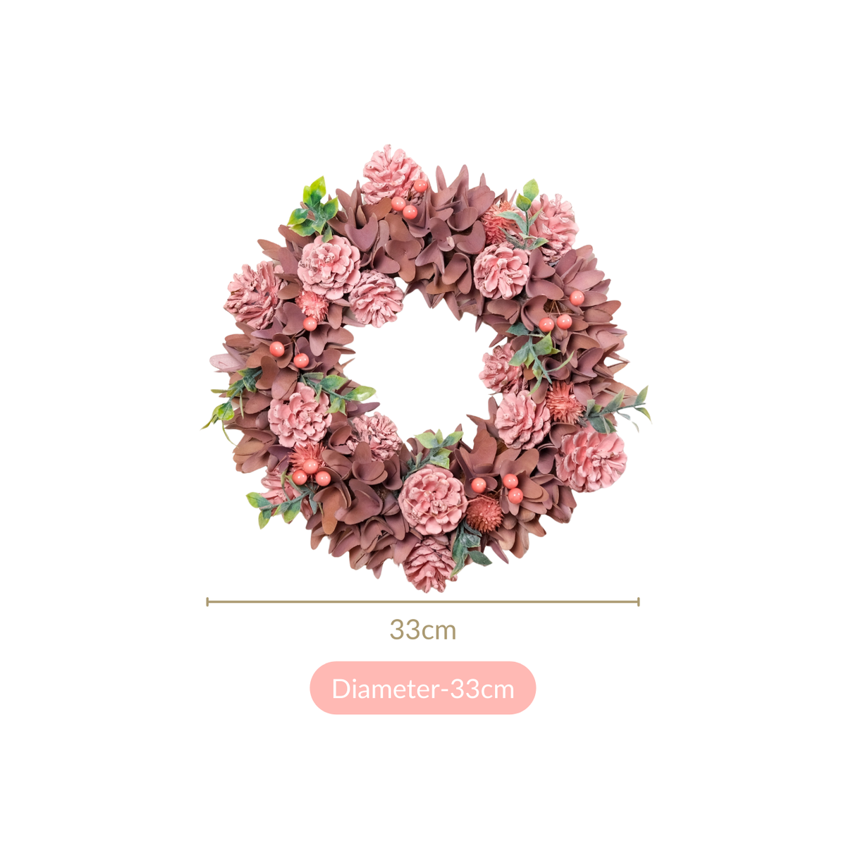 Roseate Floral Wreath For Christmas Decorations Nestasia