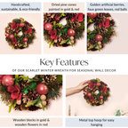 Scarlet Winter Wreath For Seasonal Wall Decor Nestasia