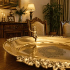 Brass Round Serving Tray / Plate (11.5 Inch) Vedansh Craft