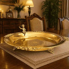 Brass Round Serving Tray / Plate (11.5 Inch) Vedansh Craft