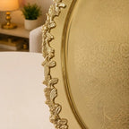Brass Handcrafted Tray / Platter with Handle Vedansh Craft