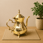Brass Leaf Design Mughlai Tea Pot with Lid Vedansh Craft