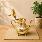 Brass Leaf Design Mughlai Tea Pot with Lid Vedansh Craft