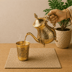 Brass Leaf Design Mughlai Tea Pot with Lid Vedansh Craft