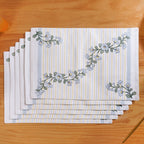 Azzurro Printed Cotton Mat And Napkin Set Of 12 Nestasia