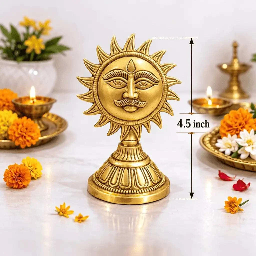Brass Sun Face With Stand (4.5 Inch) Vedansh Craft