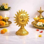 Brass Sun Face With Stand (4.5 Inch) Vedansh Craft