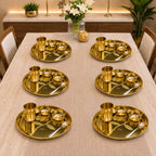 Brass Floral Thali/Dinner Set (990 Gram) Vedansh Craft
