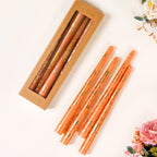 Candle With Golden Flecks Peach Set Of 8 Nestasia