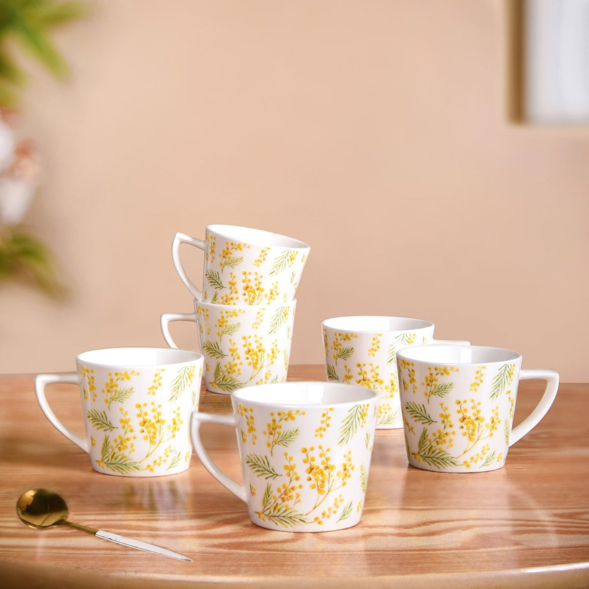 Spring Awakening Ceramic Tea Cup Set of 6 150ml Nestasia