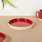 Chic Minimalist Tea Cup And Saucer Set Of 6 Maroon 100ml Nestasia