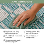 Teal Tide Fringe Cotton Floor Runner 130x50cm Nestasia