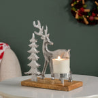 Christmas Tree And Reindeer Candle Holder Nestasia