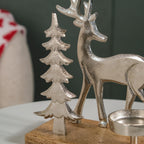 Christmas Tree And Reindeer Candle Holder Nestasia