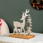 Christmas Tree And Reindeer Candle Holder Nestasia