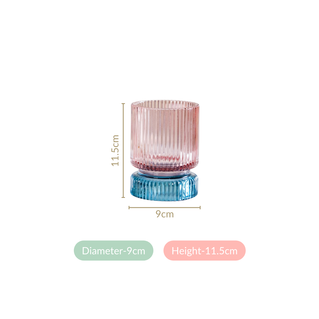 Chic Tinted Glass Tealight Candle Holder Nestasia