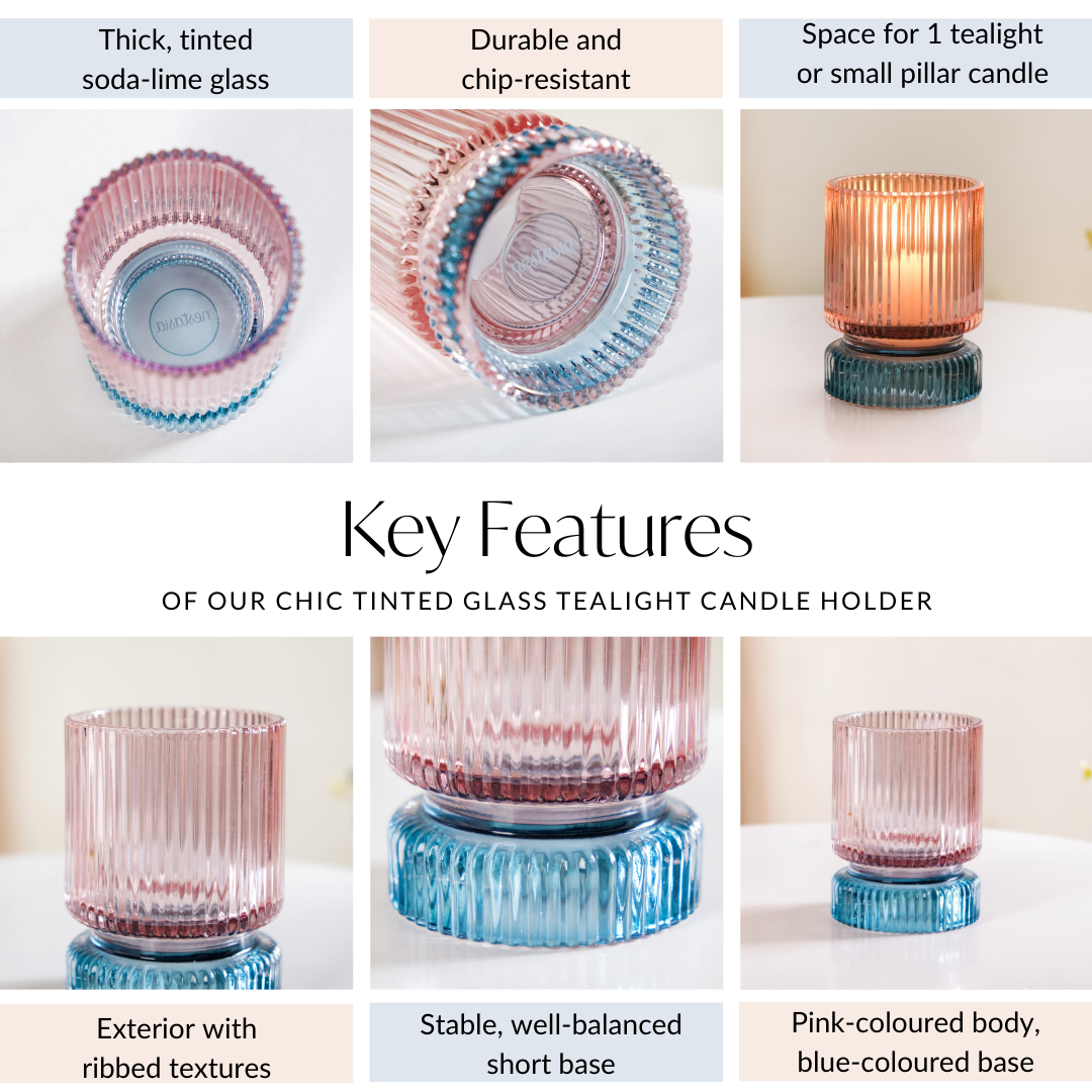 Chic Tinted Glass Tealight Candle Holder Nestasia