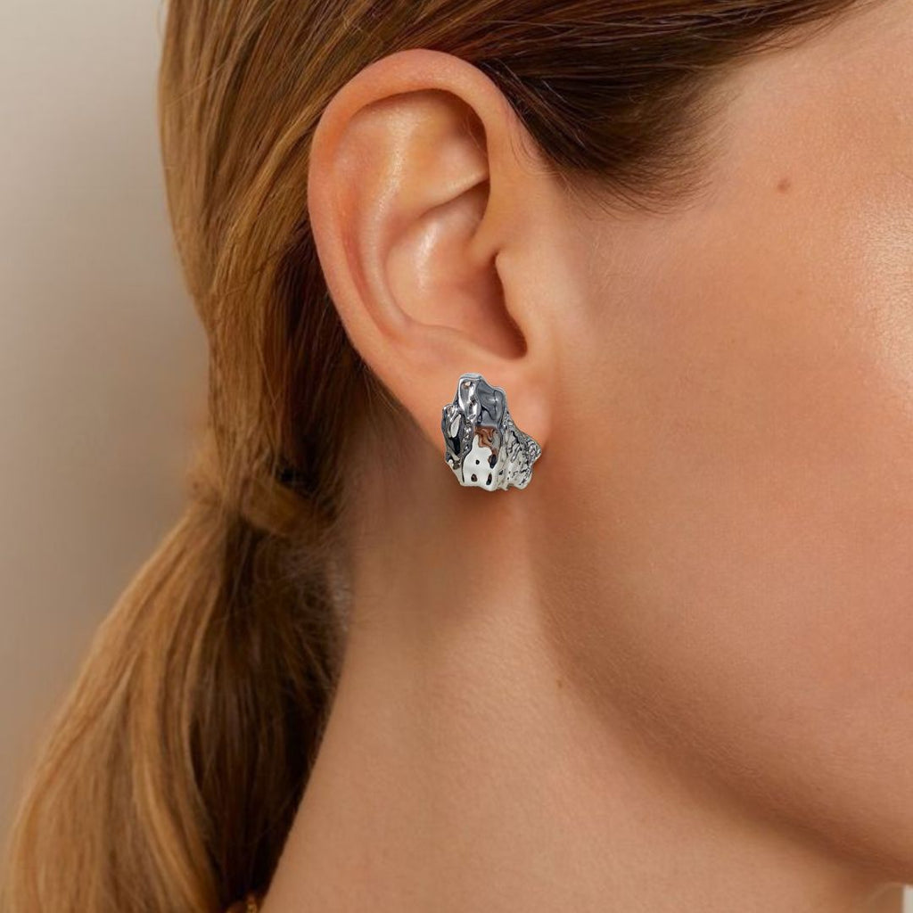 Terra Stud Earrings Silver Nestasia