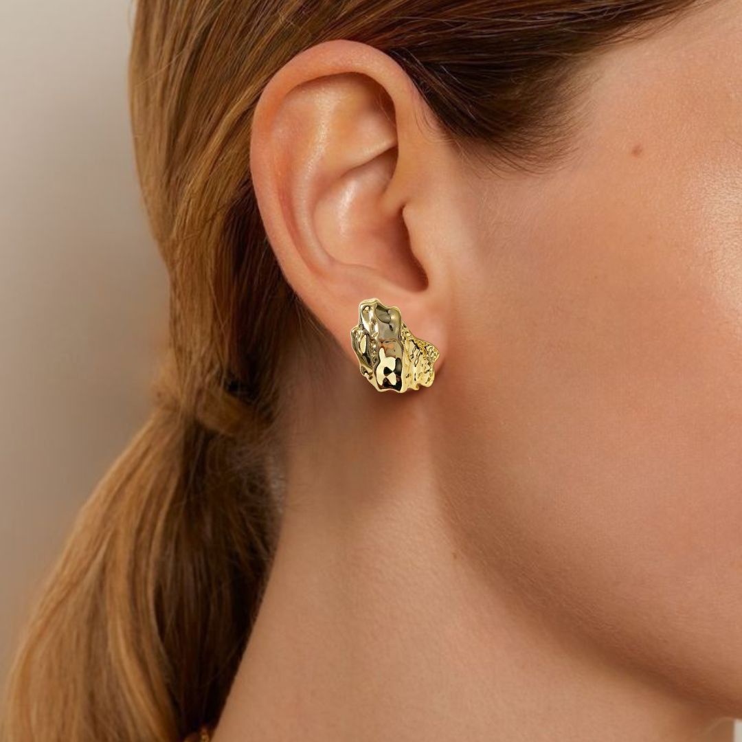 Terra Stud Earrings Gold Nestasia