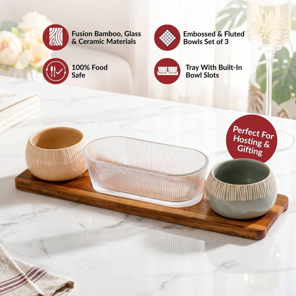 Terra Trio Snack Serving Platter Set Of 4 Nestasia