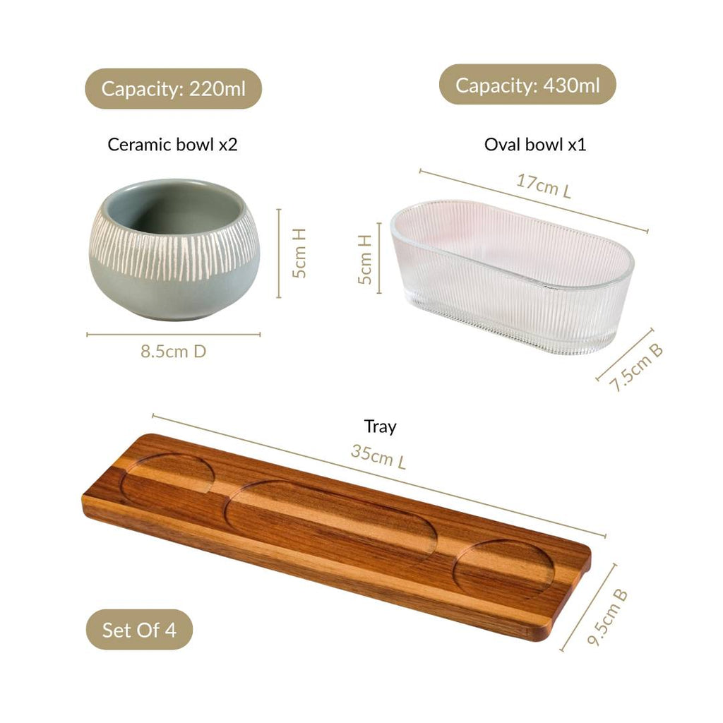 Terra Trio Snack Serving Platter Set Of 4 Nestasia