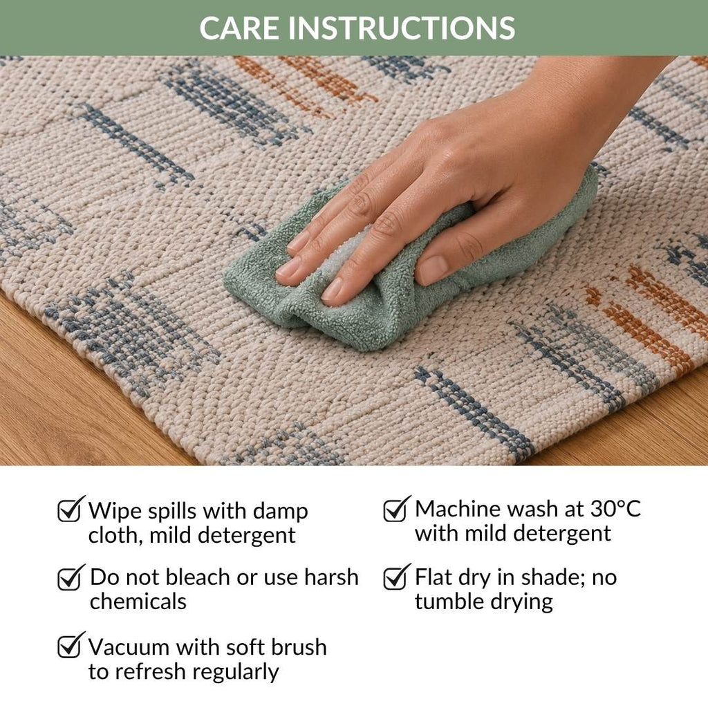 Terracotta Drift Bedside Kitchen Floor Runner 130x50cm Nestasia